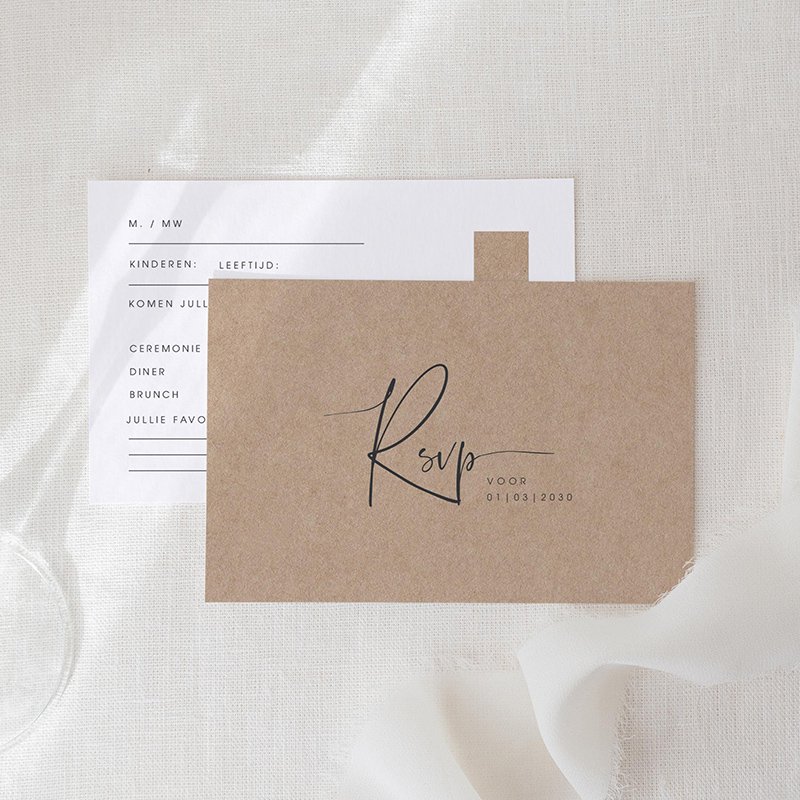 Rsvp trouwkaart