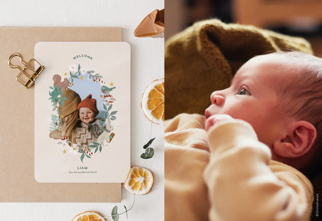 Schattigste kerst geboortekaartjes