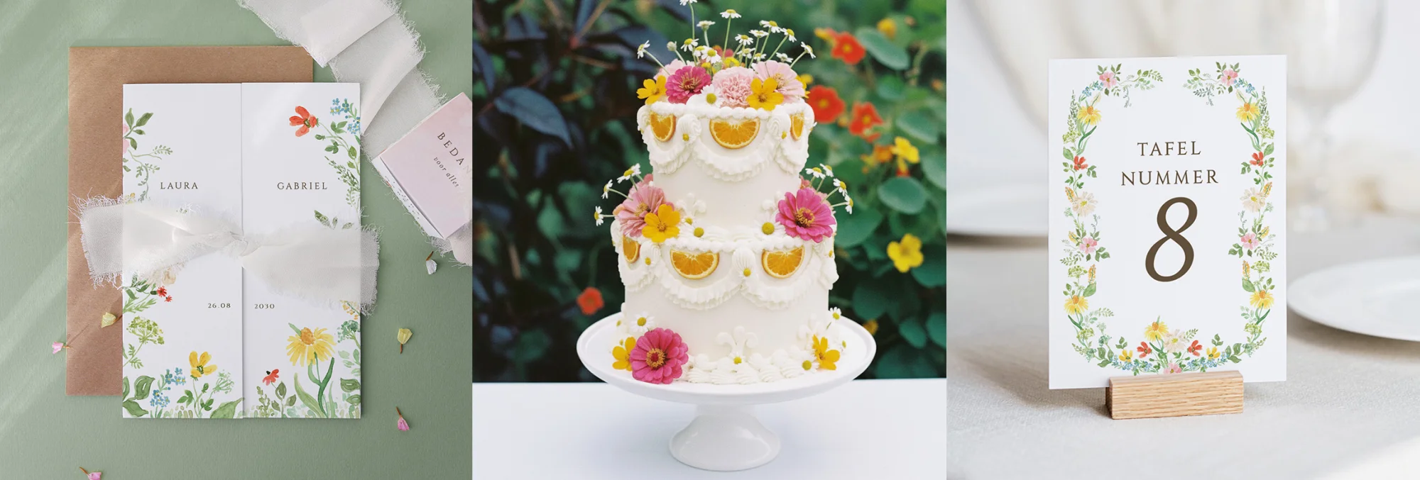 Fleurige trouwkaarten