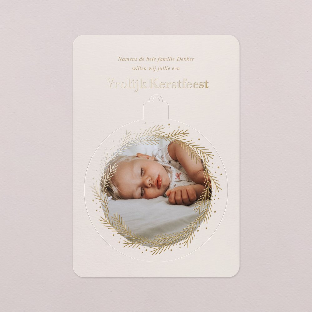 Kerstbal - gouden krans