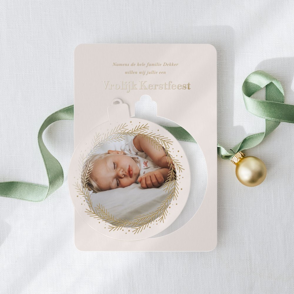 Kerstbal - gouden krans