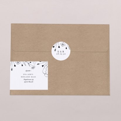 Adresetiket bruiloft - Cotton Bird